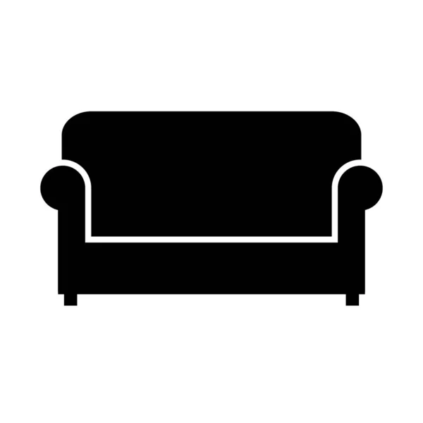 Sofa Icon White Background Vector Illustration — Stock Vector