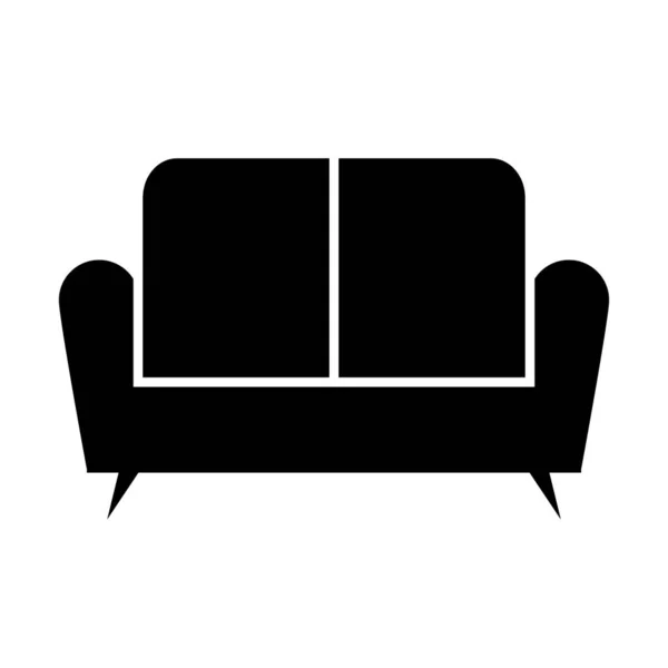 Sofa Icon White Background Vector Illustration — Stock Vector