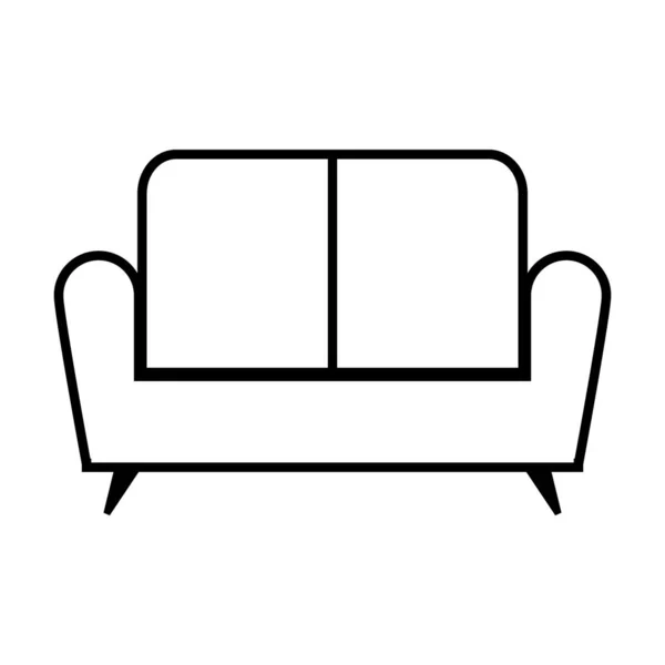 Sofa Icon White Background Vector Illustration — Stock Vector