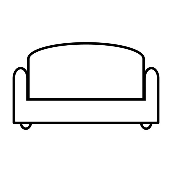 Sofa Icon White Background Vector Illustration — Stock Vector