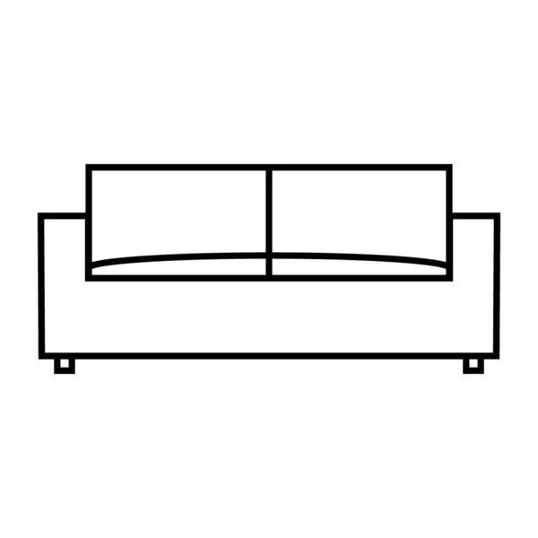 Sofa Symbol Auf Weißem Hintergrund Vektorillustration — Stockvektor
