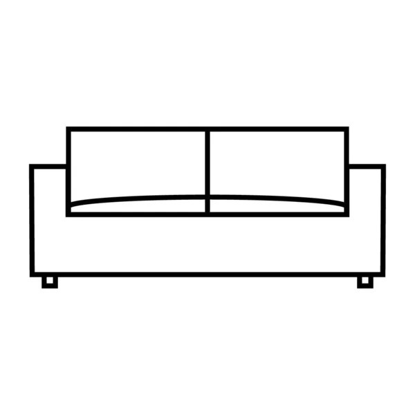 Sofa Icon White Background Vector Illustration — Stock Vector