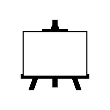 Beyaz arkaplanda Easel simgesi. Vektör illüstrasyonu.
