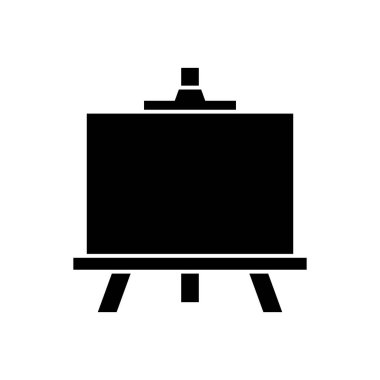 Beyaz arkaplanda Easel simgesi. Vektör illüstrasyonu.