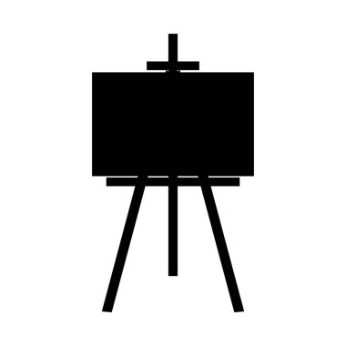 Beyaz arkaplanda Easel simgesi. Vektör illüstrasyonu.
