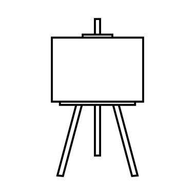 Beyaz arkaplanda Easel simgesi. Vektör illüstrasyonu.