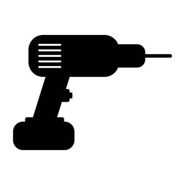 Beyaz arkaplanda çekiç matkabı simgesi. Vektör illüstrasyonu.