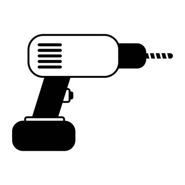 Beyaz arkaplanda çekiç matkabı simgesi. Vektör illüstrasyonu.