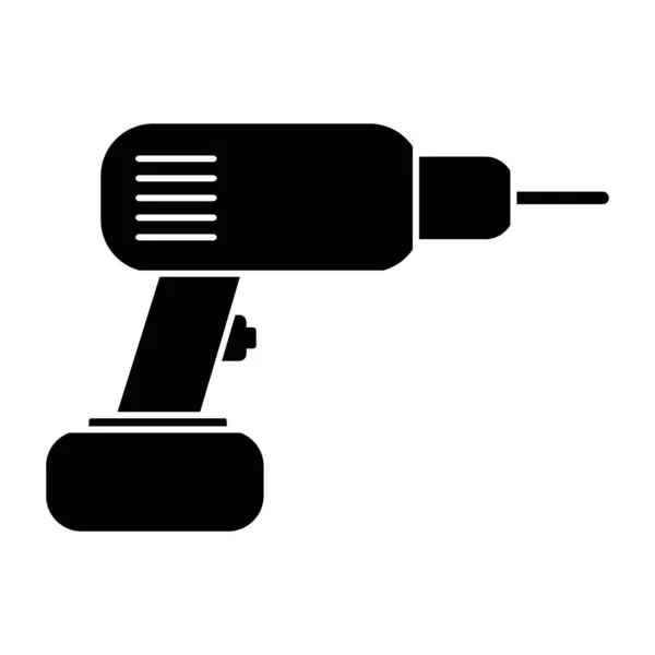 Hammer Bohrsymbol Auf Weißem Hintergrund Vektorillustration — Stockvektor
