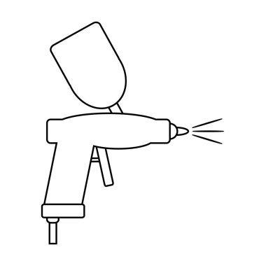 Beyaz arka planda sprey tabancası simgesi. Vektör illüstrasyonu.