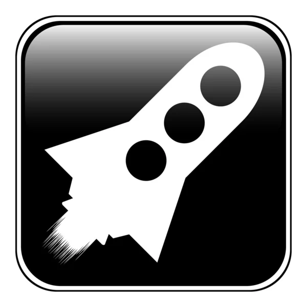 Starting rocket button — Stock Vector