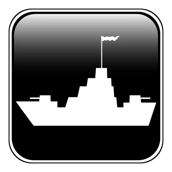 Warship button — Stock Vector