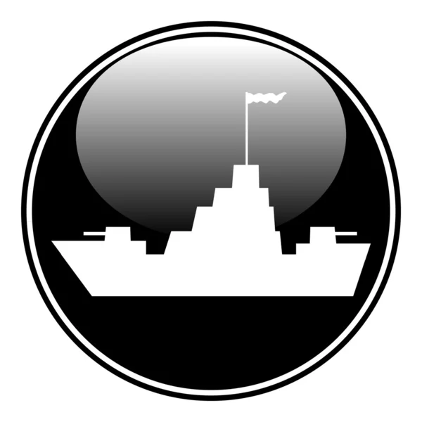 Warship button — Stock Vector