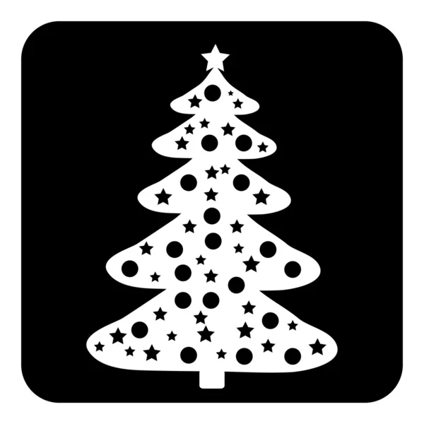 Botón árbol de Navidad — Vector de stock