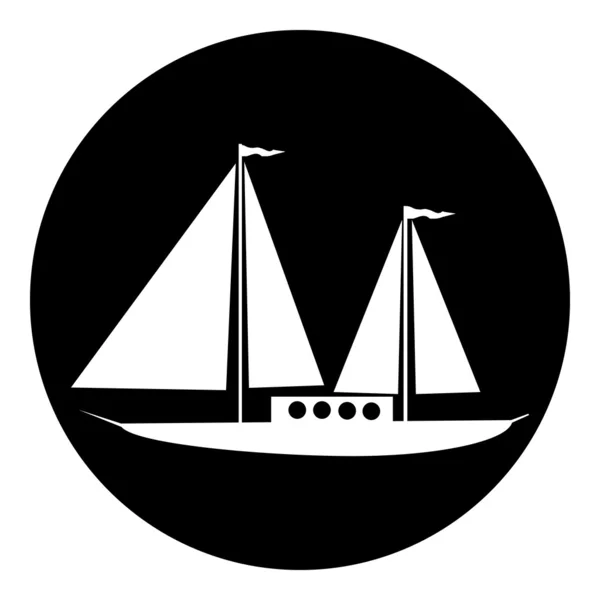 帆船ボタン — ストックベクタ
