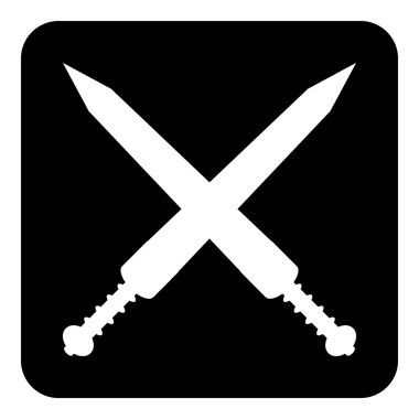 çapraz gladius kılıç düğmesi