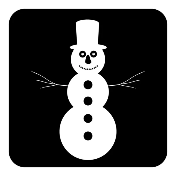 Botón muñeco de nieve — Vector de stock