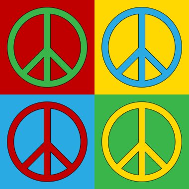Pop art barış simgesi simgeleri
