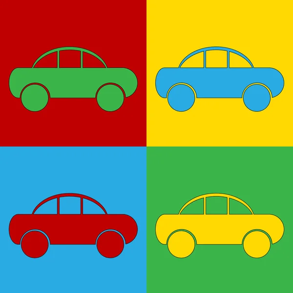 Pop art símbolo del coche — Vector de stock