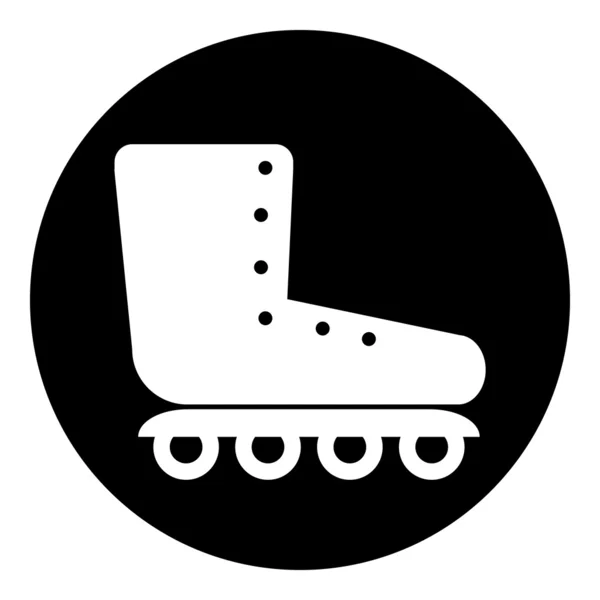 Rolo patins ícone botão — Vetor de Stock