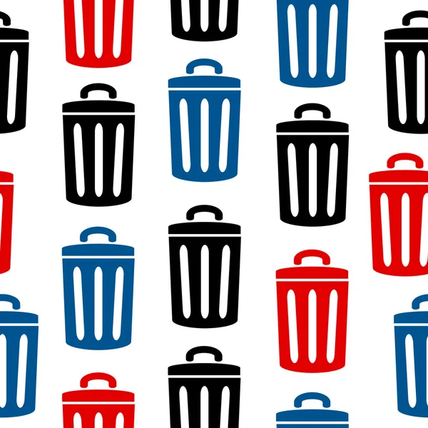 Garbage icon seamless pattern — Stock Vector