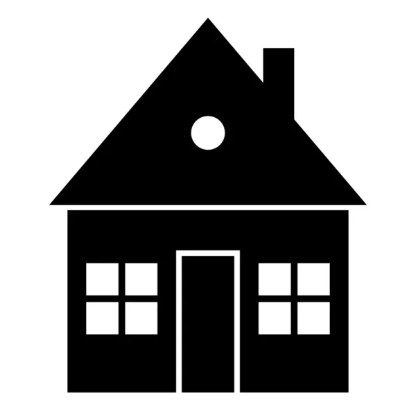 Black home icon on white — Stock Vector