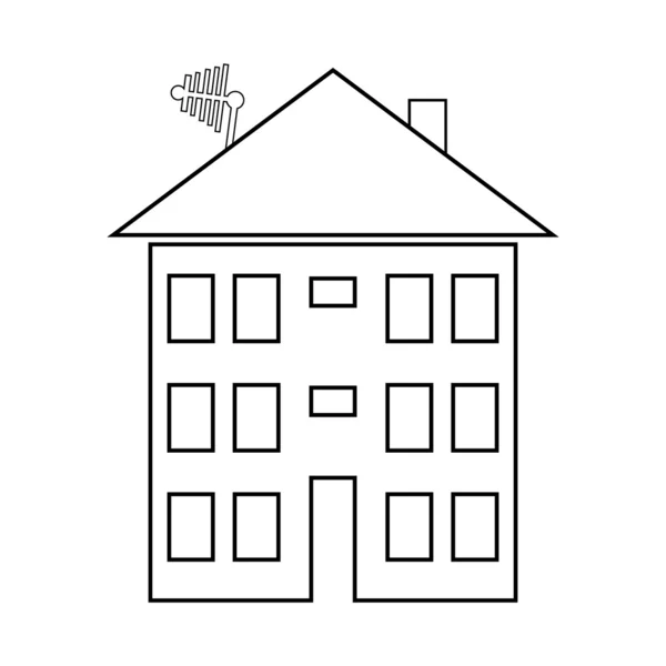 Apartment house icon on white — Stock Vector