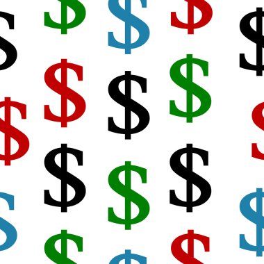 Doları sembolü Dikişsiz desen beyaz