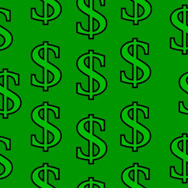 Doları sembolü seamless modeli yeşil