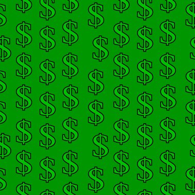 Doları sembolü seamless modeli yeşil