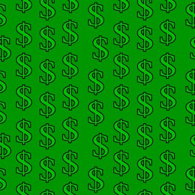 Doları sembolü seamless modeli yeşil