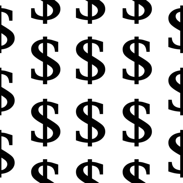 Dollar symbole motif sans couture sur blanc — Image vectorielle