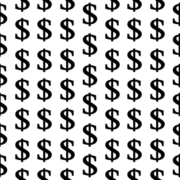 Doları sembolü Dikişsiz desen beyaz — Stok Vektör