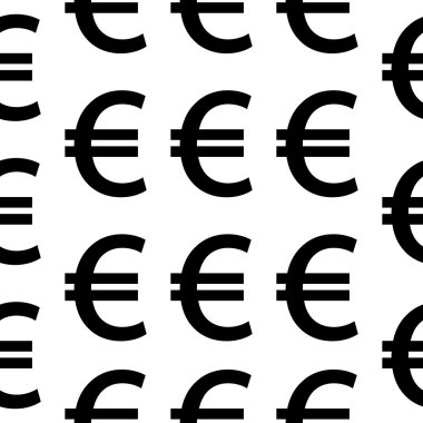Euro simgesi Dikişsiz desen beyaz