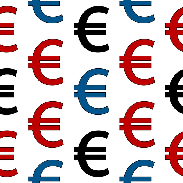 Symbole Euro motif sans couture sur blanc — Image vectorielle