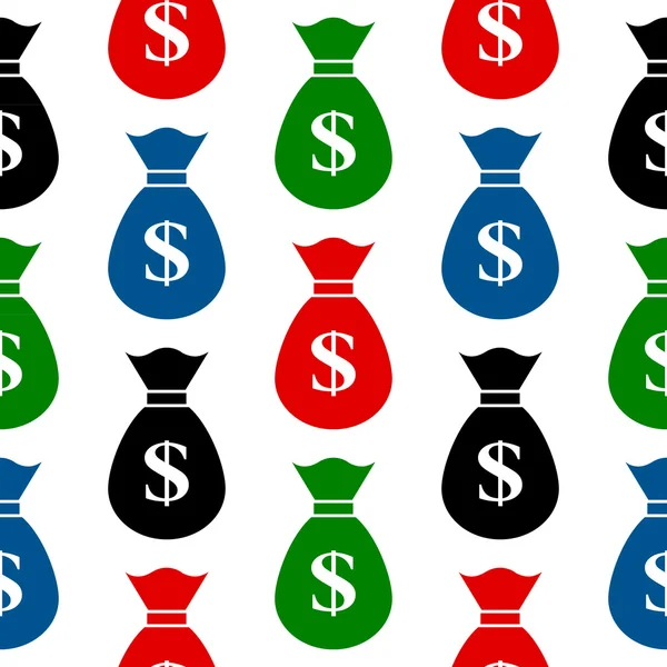 Money symbol seamless pattern on white — Stock Vector