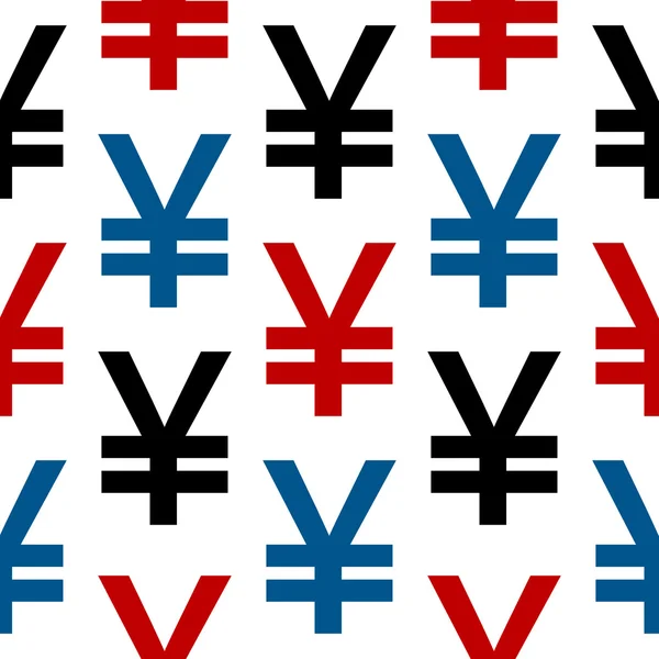 Yen símbolo patrón sin costura — Vector de stock