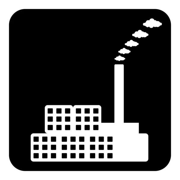 Bouton symbole usine — Image vectorielle