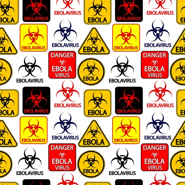 Ebola veszély jelek zökkenőmentes minta — Stock Vector