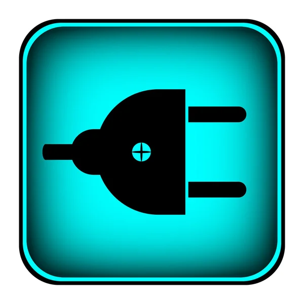 Plug symbol button — Stock Vector