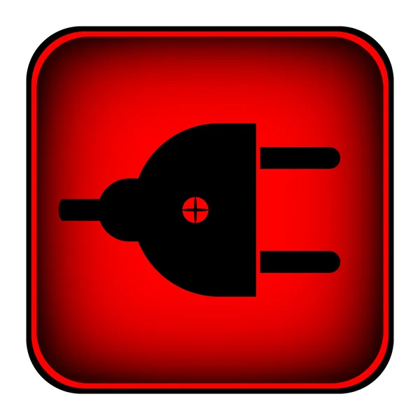 Plug symbol button — Stock Vector