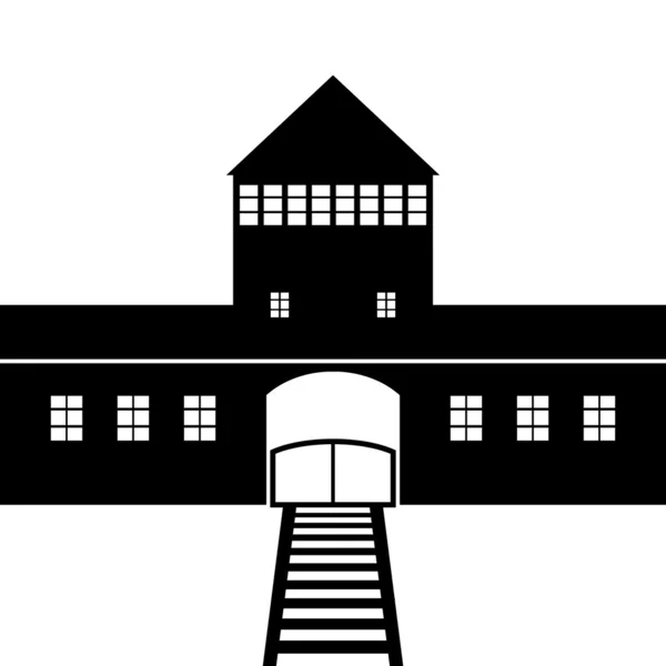 Icona del campo di concentramento Auschwitz — Vettoriale Stock