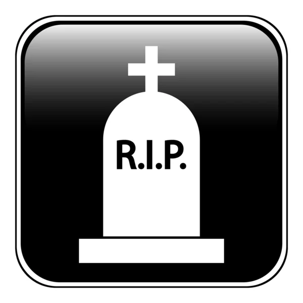 Grave symbol button — Stock Vector