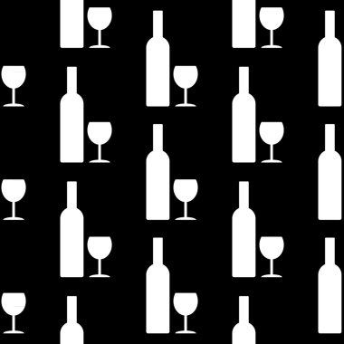 şişe ve glasse simgesi seamless modeli