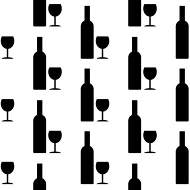 şişe ve glasse simgesi seamless modeli