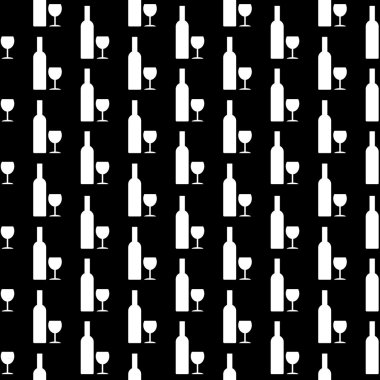 şişe ve glasse simgesi seamless modeli