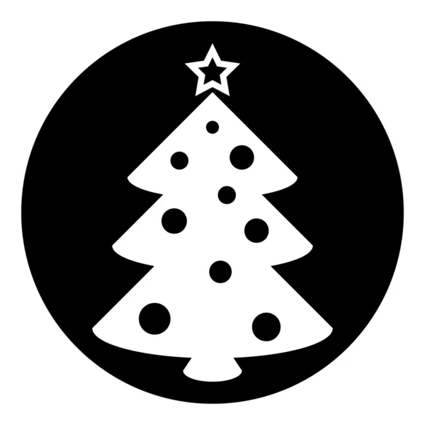 Christmas tree symbol button — Stock Vector