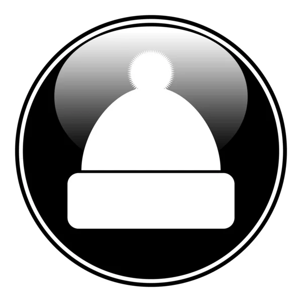 Winterhut-Symbol-Knopf — Stockvektor