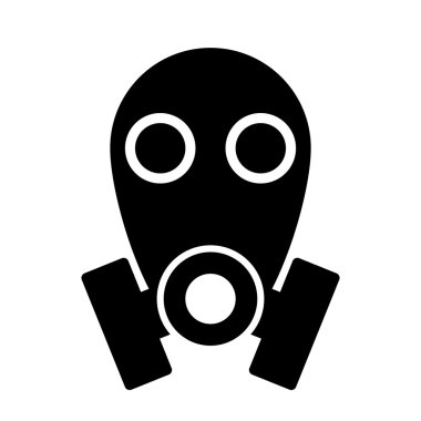 Gaz maskesi simgesi beyaz arka plan üzerinde