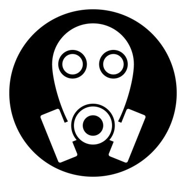 Gaz maskesi simge düğmesini beyaz arka plan üzerinde